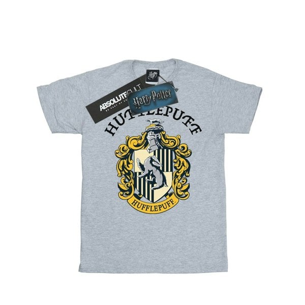 Harry Potter Girls Hufflepuff Cotton T-Shirt - Sports Grey