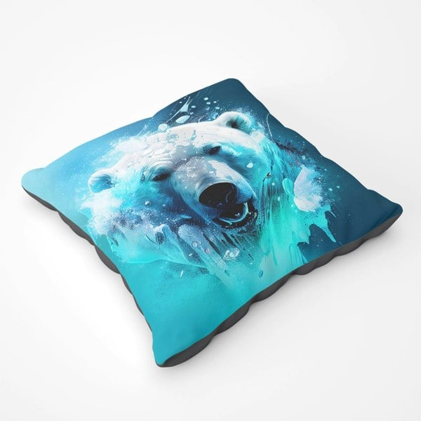 Warren Reed Polar Bear Face Splashart Floor Cushion