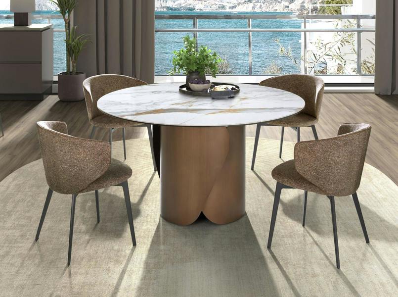 Angel Cerdá Brown marbled fabric chair 4240