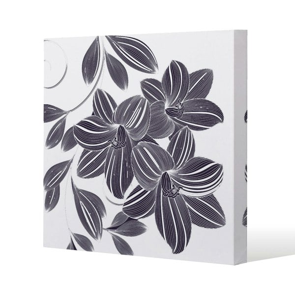 Benjamin Tate Design Orchids Slim Style Canvas Print  30x30cm , 15mm Slim Real wood.