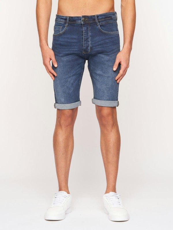 Crosshatch Tadcaster Denim Shorts Mid Wash