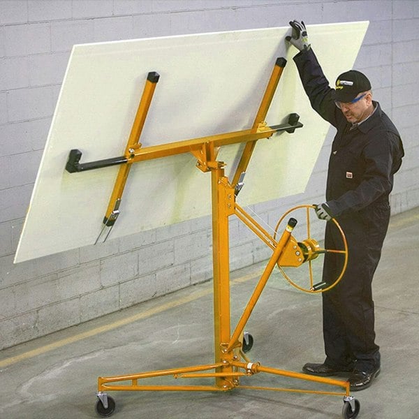 11/16ft Yellow Drywall Lifter with Rolling Casters Panel Hoist Living and Home 11 feet