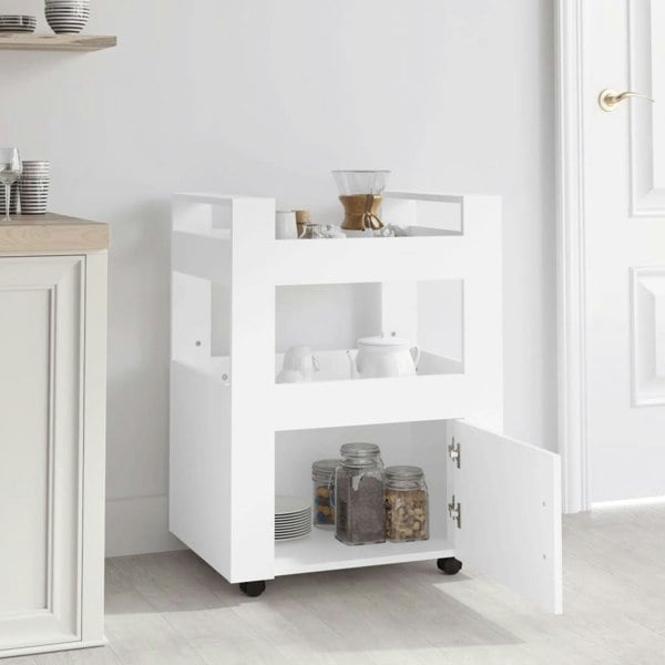 Berkfield Kitchen Trolley White 60x45x80 cm Engineered Wood