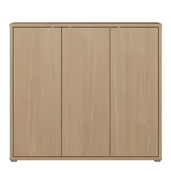 Furniture To Go Alice Springs Shoe Cabinet with 3 Doors Push-to-Open in Elegancia Oak