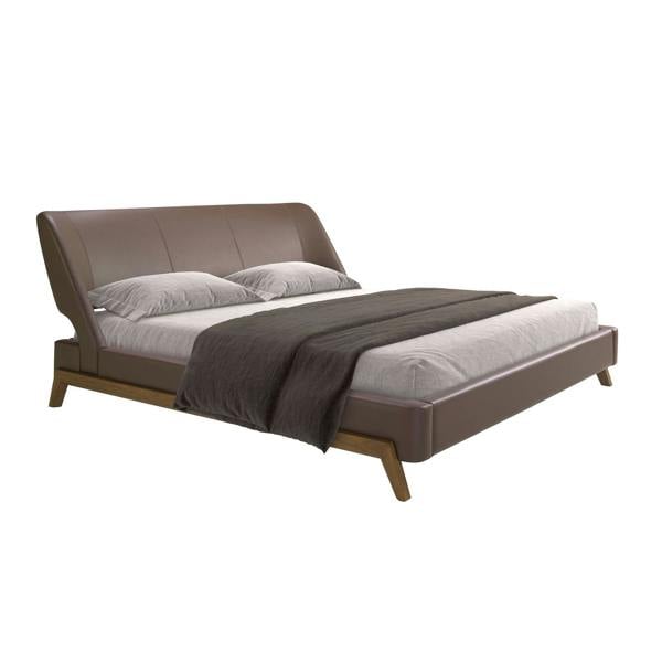Angel Cerdá Chocolate Brown Leatherette Bed 7159