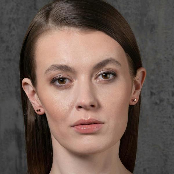 Rose Gold Small Bow Stud Earrings for Women - namana.london