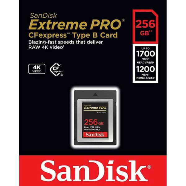 SanDisk Extreme PRO CFexpress Card Type B 1700MBs 256GB