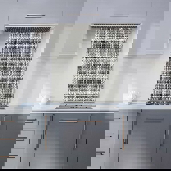 Warren Reed - Designer Monochrome Textured Checked Pattern Kitchen Splashback