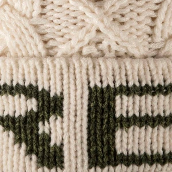 Aran Diamond Cable Ireland Pom Pom Hat Aran Diamond Cable IRELAND Pom Pom Hat | Soft Microfleece Lining