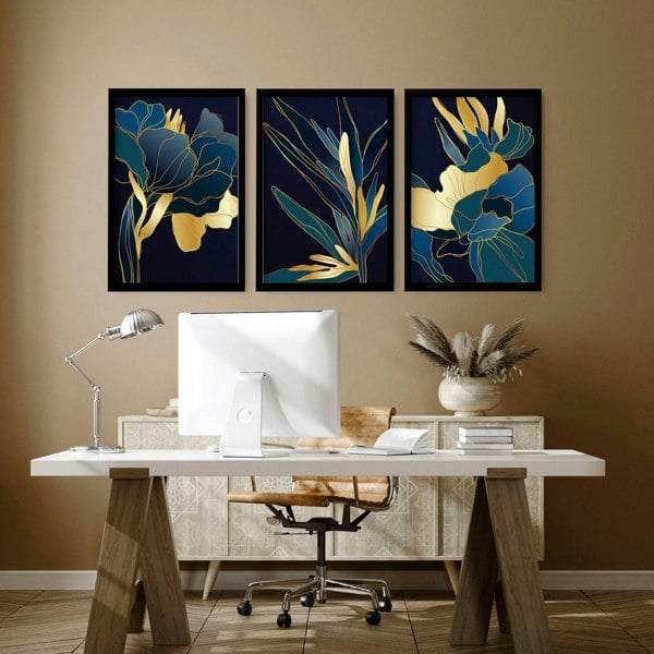 Wall decoration for office | set of 3 Eclectic wall art