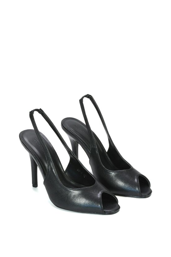 XY LONDON Stiletto High Heel Slingback Peep Toe Court Shoes
