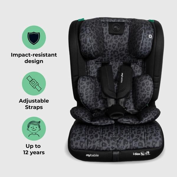 My Babiie MBCS50 Toddler to Booster R129 Car Seat - Black Leopard