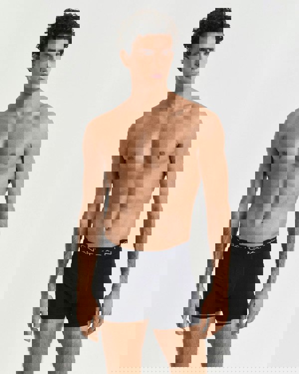 GANT Mens Slim Fit Cotton Jersey Boxer Briefs 3-Pack - 5 Black