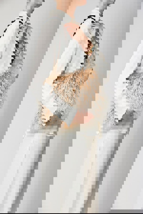 Jasmin Muff Bag Taupe/Snow Top