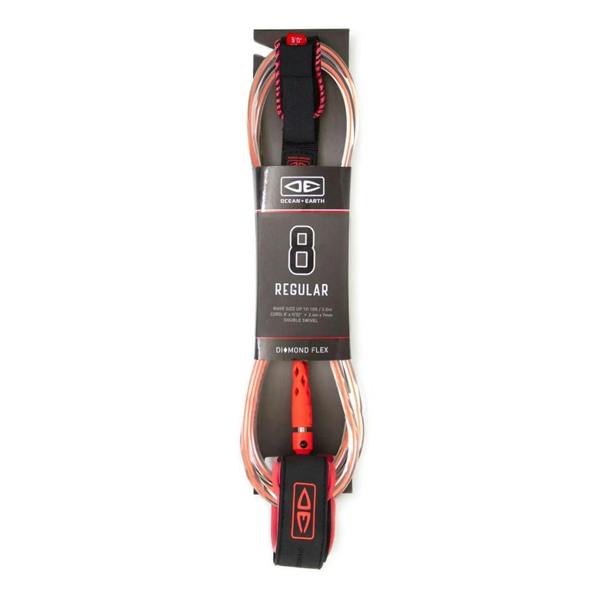 Ocean & Earth 8’0 Regular Moulded Surf Leash Coral