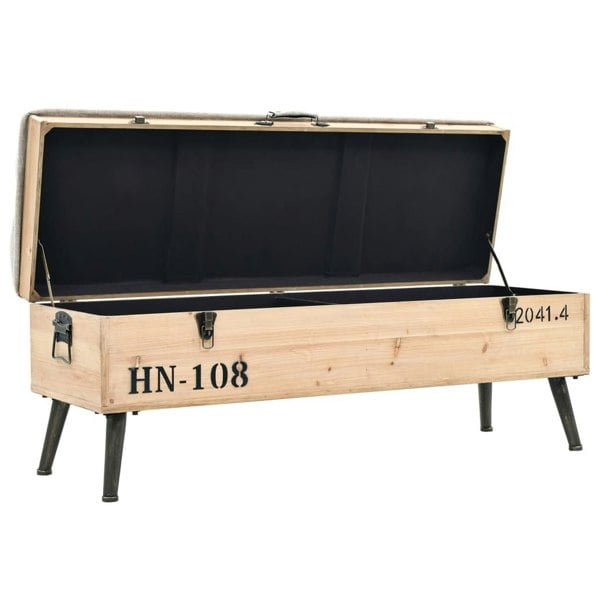 Berkfield Storage Bench 110 cm Solid Firwood