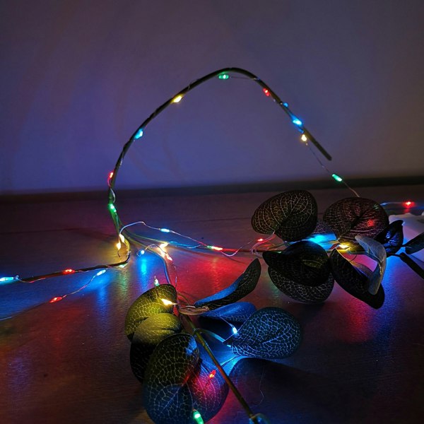 Samuel Alexander 50 LED 2.5m Premier MicroBrights Indoor Outdoor Christmas Multi Function Battery Lights with Timer on Pin Wire - Multicoloured