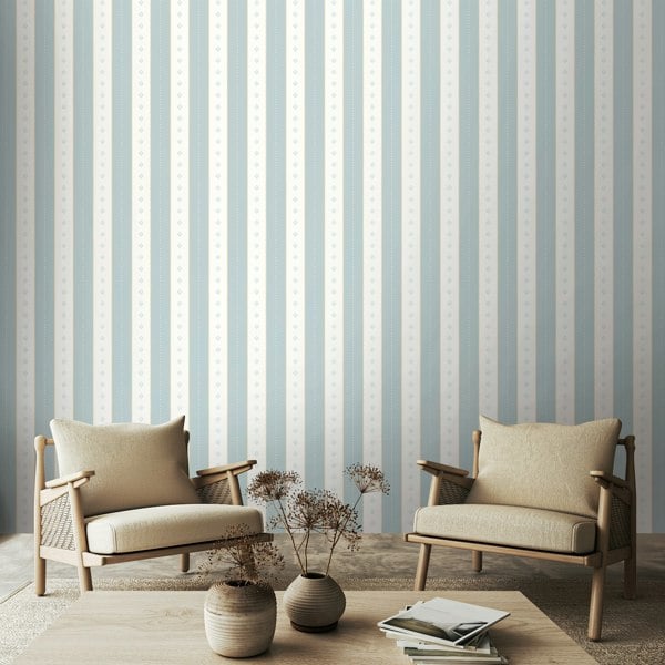 Hoopla Walls Decorative Stripe - Wedgewood 10m Wallpaper
