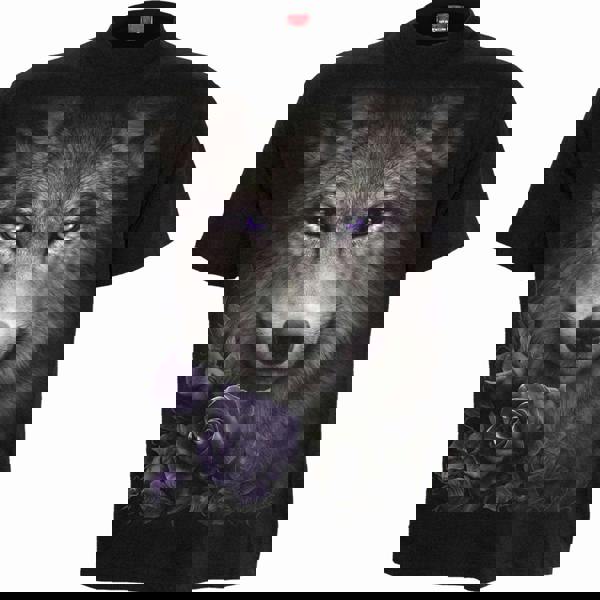 WOLF ROSES - Front Print T-Shirt Black