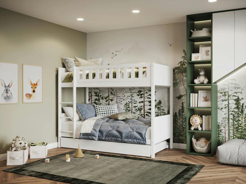 Flair Bea Wooden Bunk Bed with Trundle