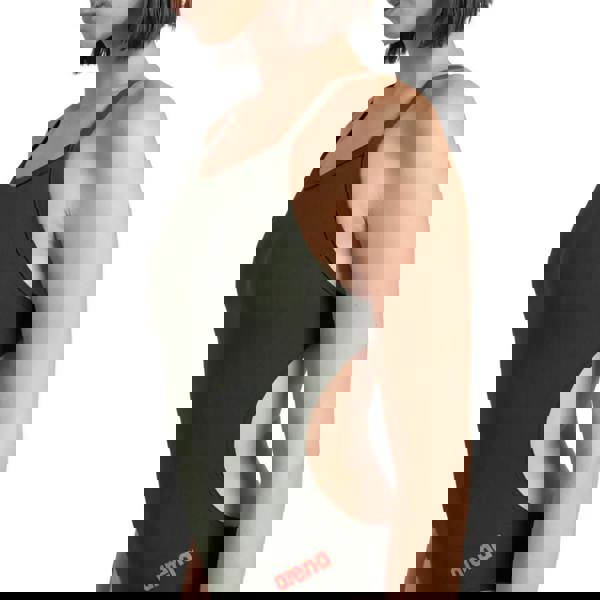 Sleek olive green Arena Team Challenge Solid swimsuit with side cutout