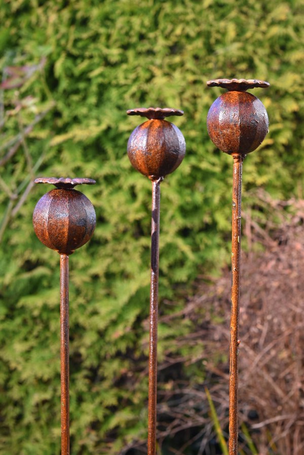 Metal Poppy Seedhead Ornament