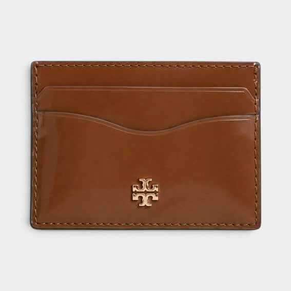 Tory Burch Emerson Smooth Slim Card Case Rich Walnut