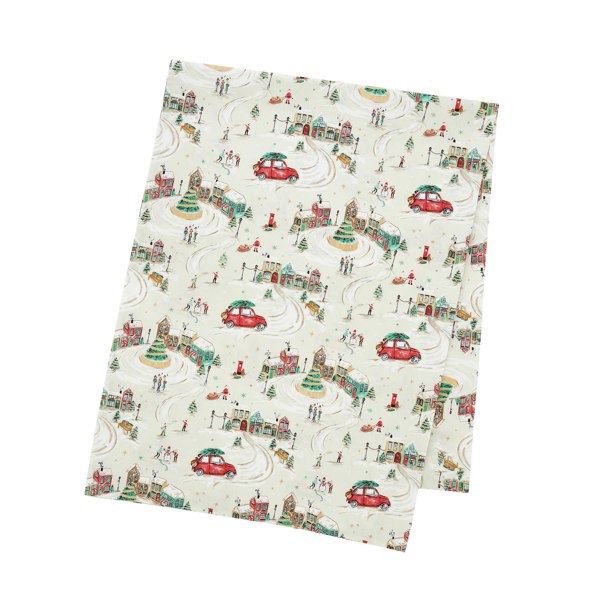 Catherine Lansfield Christmas Town Cotton Table Cloth Natural