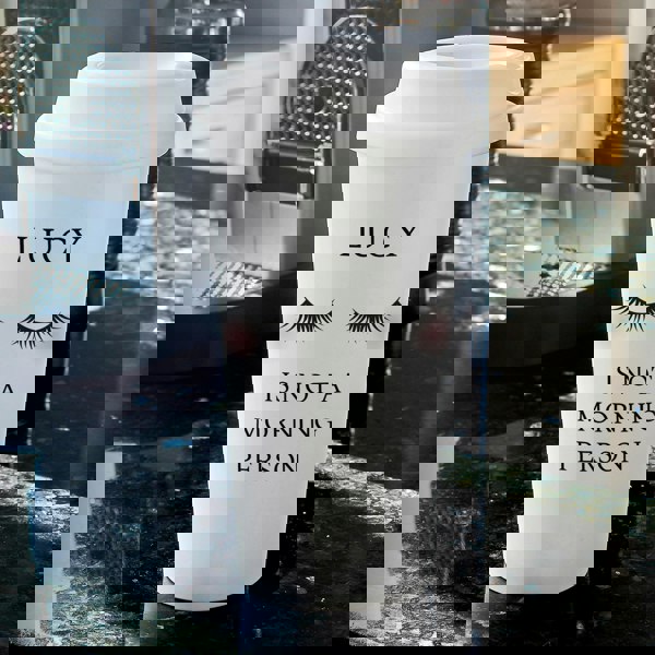 Personalised Memento Company Personalised Eyelashes Insulated Reusable Eco Travel Cup