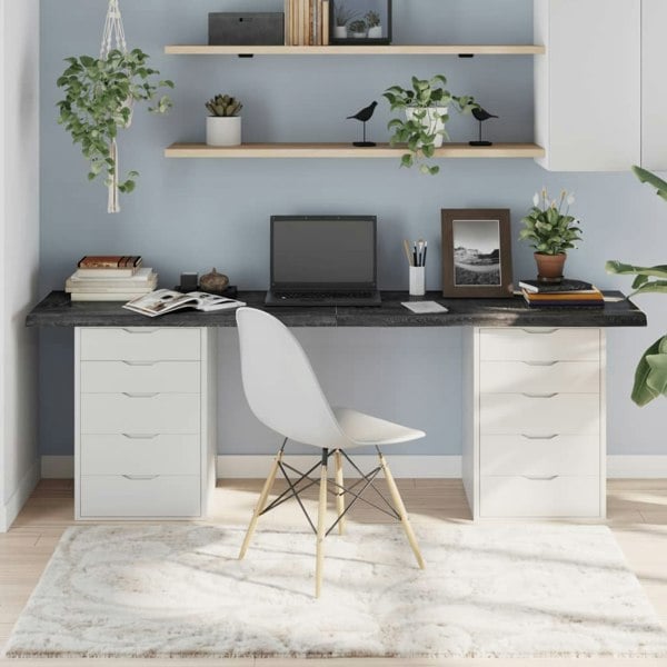 Berkfield Table Top Dark Grey 200x60x4 cm Treated Solid Wood Oak