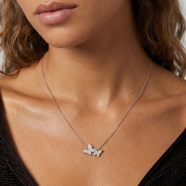 MUCHV Two Butterflies Pendant Necklace