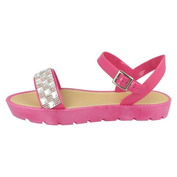 Savannah Ladies Savannah Diamante and Jewel Trim Flat Mules