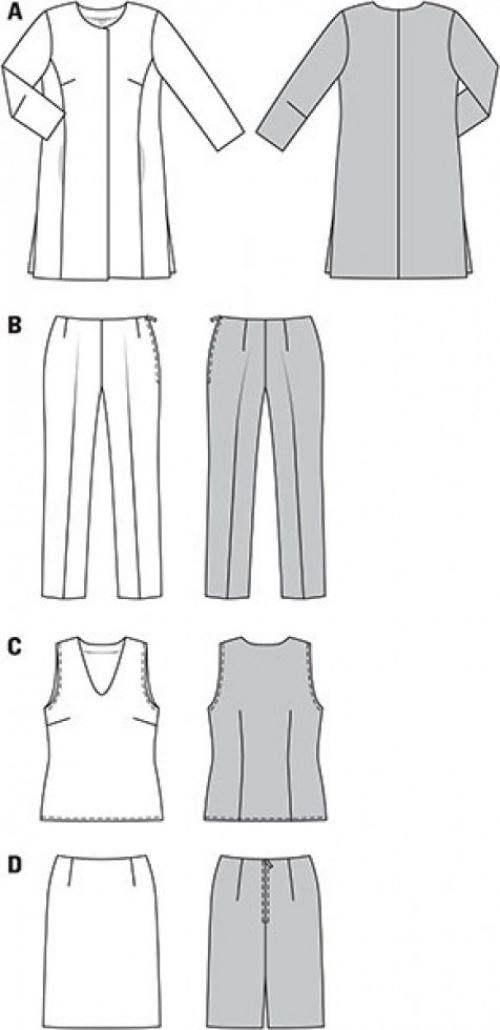 Burda Sewing Pattern 7075 Dresses, Trousers, Skirts, Suits and Tops For Women, Sizes: 10-24 - Easy