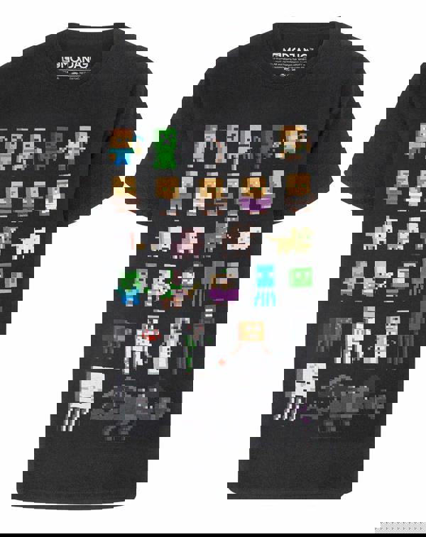 Minecraft Boys Black Sprites Short Sleeved T-Shirt