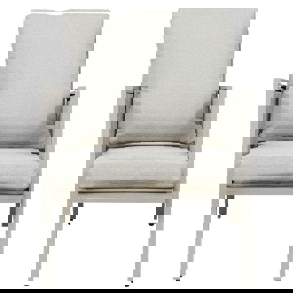 Premium 4 Seater Garden Coffee Table Set - 4pc Grey Aluminium Rope Sofa Cushions - LoopsDirect