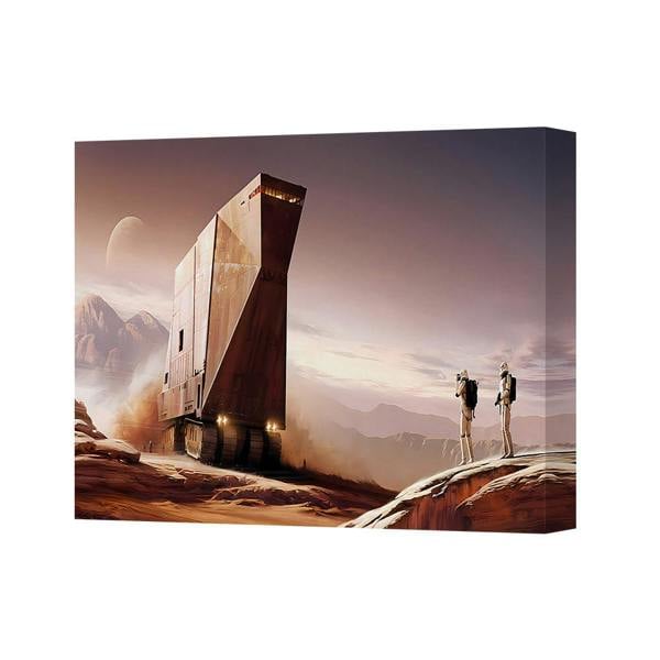Benjamin Tate Design Mars Expedition Scene Canvas Art With Futuristic Vehicle And Explorers