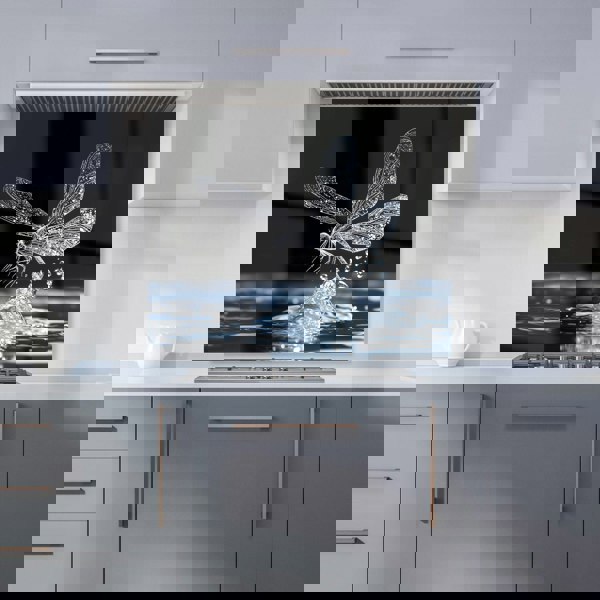 Warren Reed - Designer Glistening Dragonfly Lift-Off Kitchen Splashback