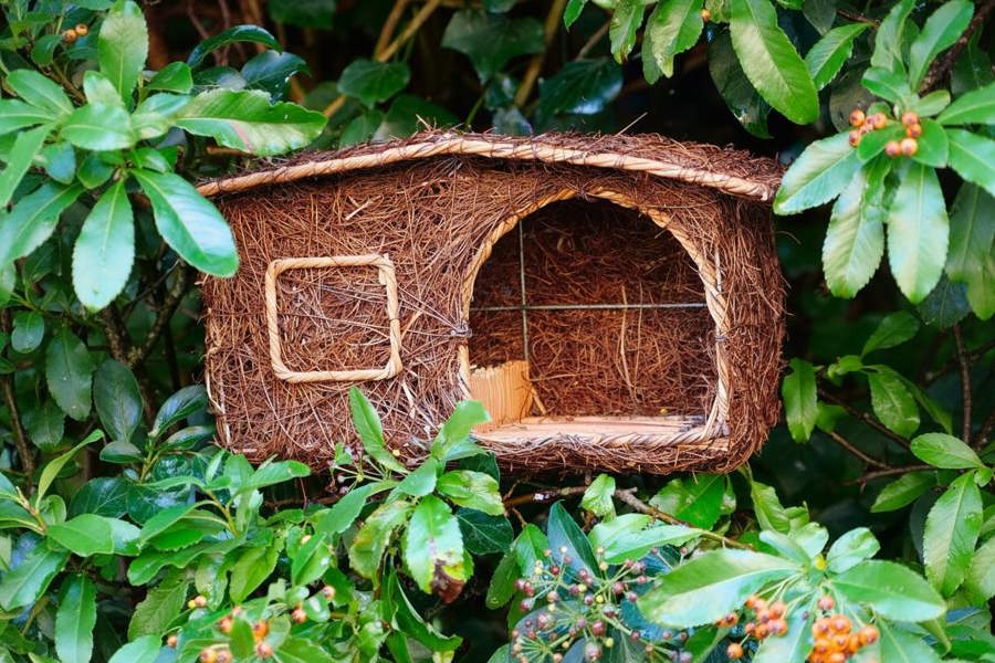 smartbies Cabin Bird Nester Wooden Hanging Nest Box for Garden Birds