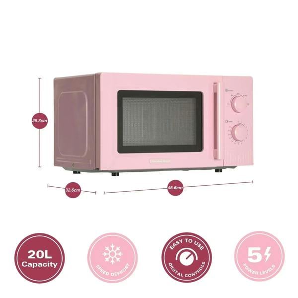 Hamilton Beach Miami Manual 800W Microwave - Flamingo Pink - Hamilton Beach UK