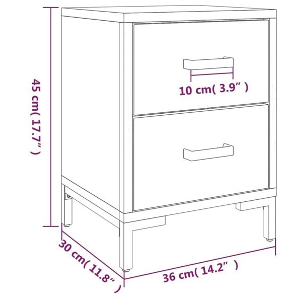 Berkfield Bedside Cabinet Black 36x30x45 cm Solid Pinewood