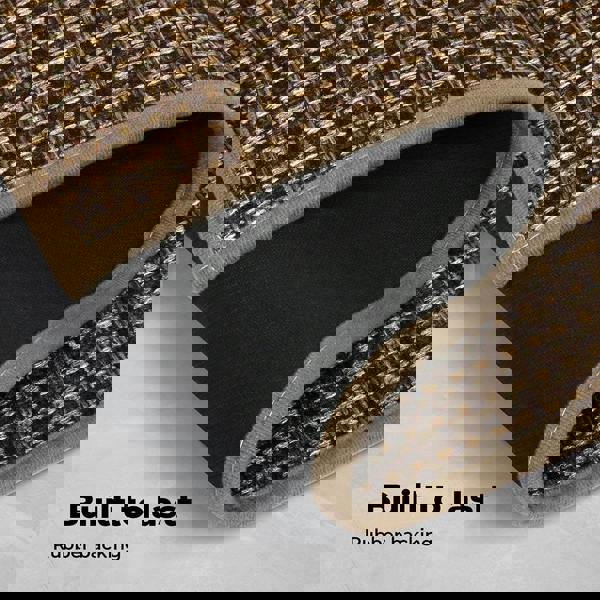 Marlow Kitchen Mat 2PCS Non Slip Woven Rubber Floor Mat Absorbent Runner Brown