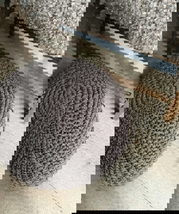 Zuri House Crochet ottoman |  MOCHA