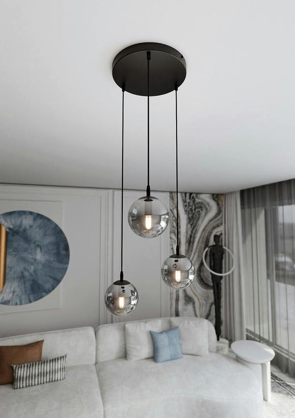 Emibig COSMO Pendant lamp  3 x E14 Black with Graphite Shade