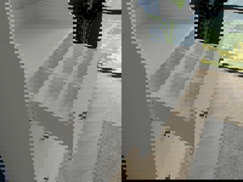 Kudlhome 3 Drawer Open Wardrobe, White