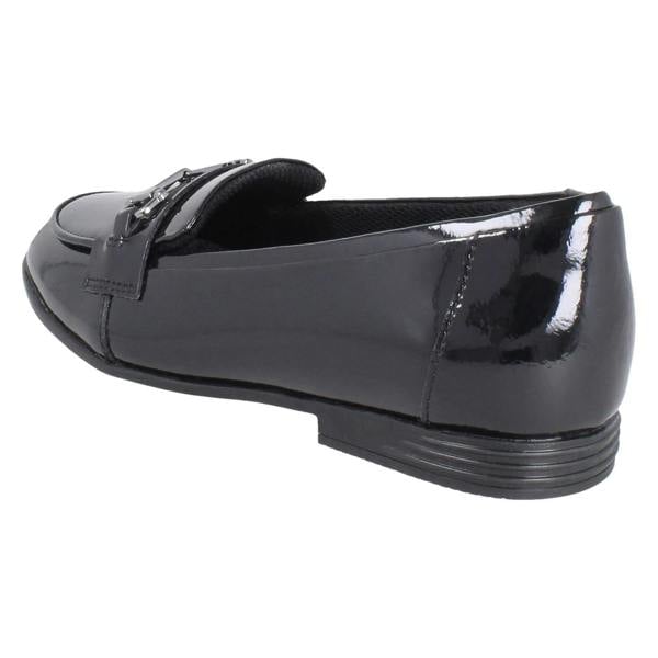 Clarks Girls Clarks Piped Edge Slip On Loafer School Shoes Finja Loafer