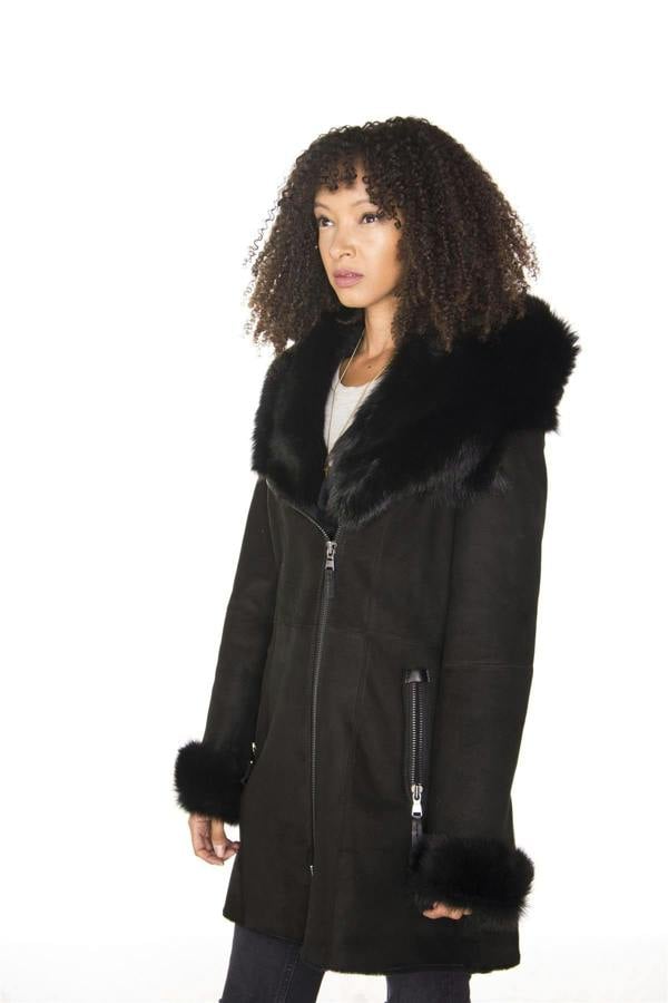Infinity Leather Ladies Suede Merino Sheepskin Coat-Ringwood