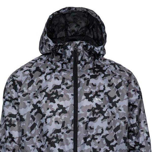 Trespass Womens/Ladies Qikpac Camouflage Packaway Raincoat - Grey - 