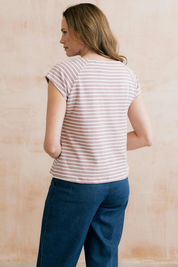 Lily & Me Tidal Soft Pink Stripe T-Shirt