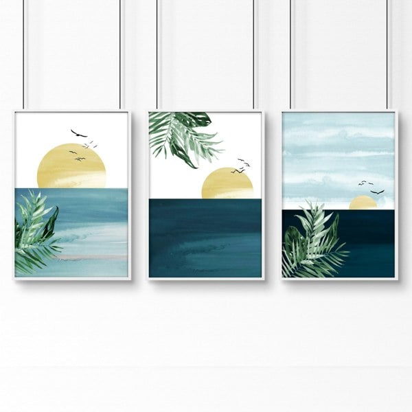 Office artwork | set of 3 Sunset wall art prints