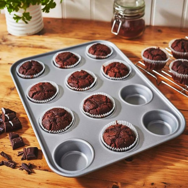 12 Cup Non-Stick Muffin Tray Dishwasher & Oven Safe